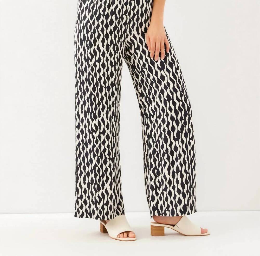 NEW KAREN KANE satin wide-leg pants - petite in print